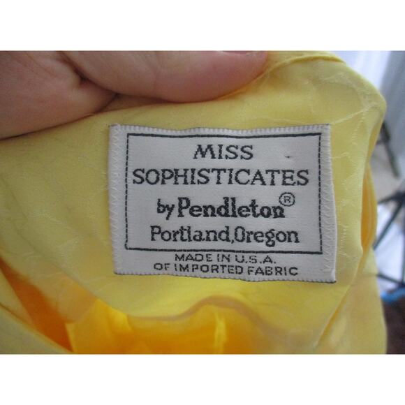 Vintage Yellow Silky Pendleton Professional Secretary Blouse 6 - Picture 9 of 9